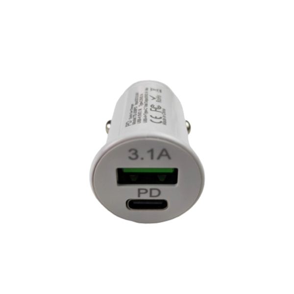 Dual port type-C USB car charger with one USB and one... from ASI 37218 Athena Promo (tm)