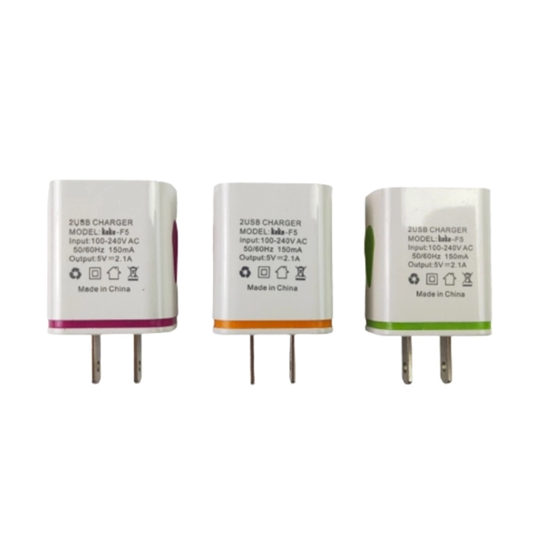 Dual port USB wall plug charger plus free laser engraving on... from ASI 37218 Athena Promo (tm)