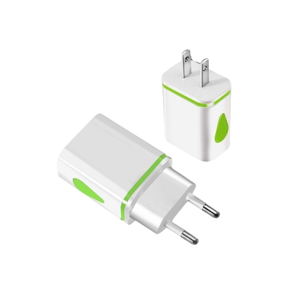 Dual port USB wall plug charger plus free laser engraving on... from ASI 37218 Athena Promo (tm)