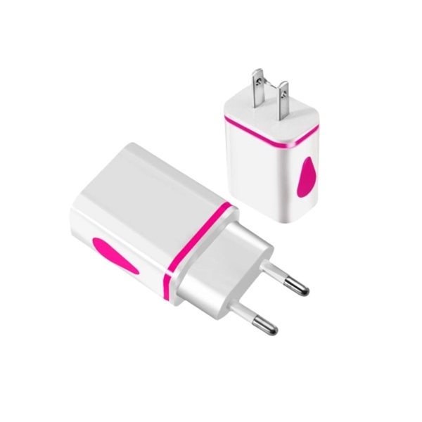 Dual port USB wall plug charger plus free laser engraving on... from ASI 37218 Athena Promo (tm)