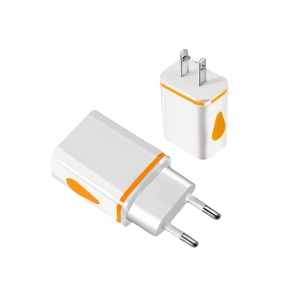 Dual port USB wall plug charger plus free laser engraving on... from ASI 37218 Athena Promo (tm)