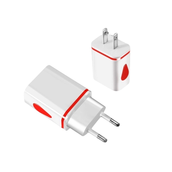 Dual port USB wall plug charger plus free laser engraving on... from ASI 37218 Athena Promo (tm)