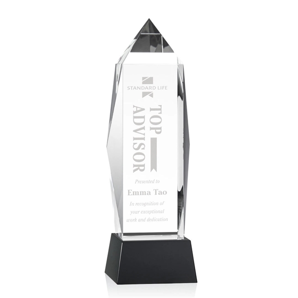 Lustrous optical crystal award with beautifully, beveled peaks and a Black... from ASI 84592 St Regis Group / St Regis