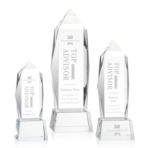 Lustrous optical crystal award with beautifully, beveled peaks and a Clear... from ASI 84592 St Regis Group / St Regis