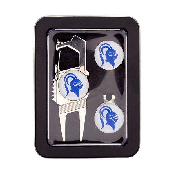 Gift set with divot tool, hat clip and ball markers in... from ASI 52263 EMT