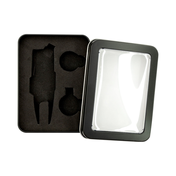 Gift set with divot tool, hat clip and ball markers in... from ASI 52263 EMT