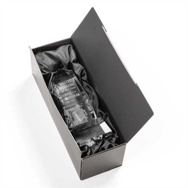 Lustrous optical crystal award with beautifully, beveled peaks and a Blue... from ASI 84592 St Regis Group / St Regis