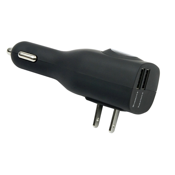 USB Car plus wall charger, 5V 2.1A with foldable plug plus... from ASI 37218 Athena Promo (tm)