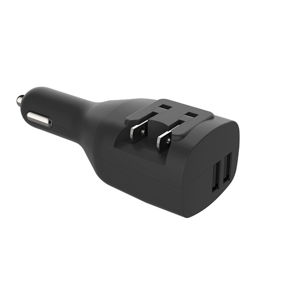 USB Car plus wall charger, 5V 2.1A with foldable plug plus... from ASI 37218 Athena Promo (tm)
