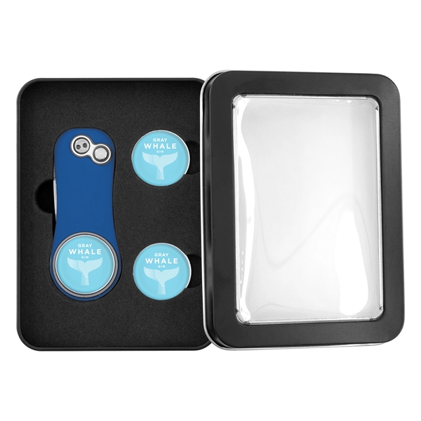 Golf divot tool with three ball markers with poly dome imprint... from ASI 52263 EMT