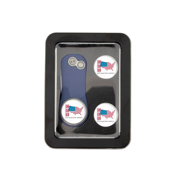 Golf divot tool with three ball markers with poly dome imprint... from ASI 52263 EMT