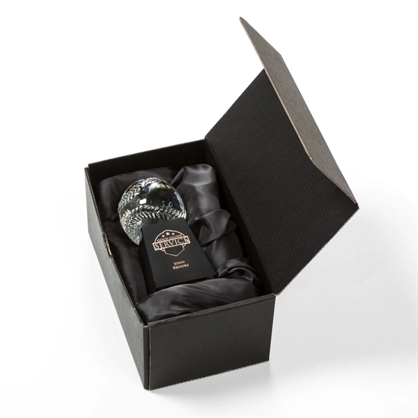 Crystal sports ball award mounted on a tall marble base.... from ASI 84592 St Regis Group / St Regis