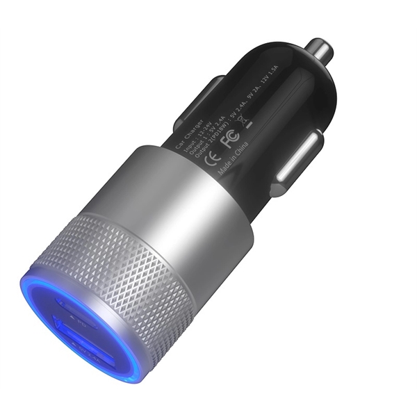 PD18W + 2.4A dual port USB car charger with LED plus... from ASI 37218 Athena Promo (tm)