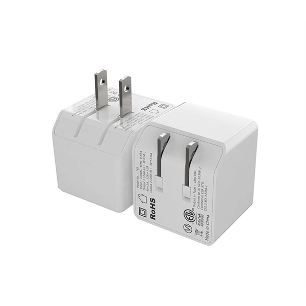 Dual port foldable USB wall plug charger PD 18W + QC3.0... from ASI 37218 Athena Promo (tm)