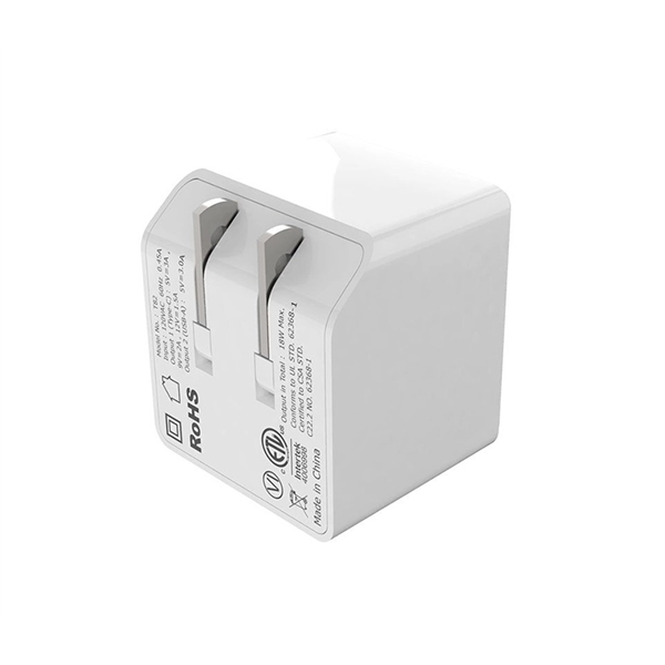Dual port foldable USB wall plug charger PD 18W + QC3.0... from ASI 37218 Athena Promo (tm)