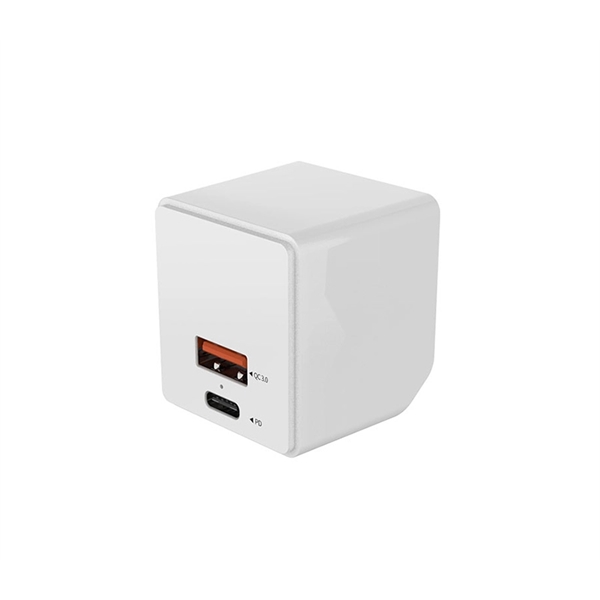 Dual port foldable USB wall plug charger PD 18W + QC3.0... from ASI 37218 Athena Promo (tm)