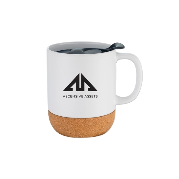 12 oz. ceramic mug with cork base and a spill-resistant, slide-action... from ASI 98360 WOWLine / WOWLine®