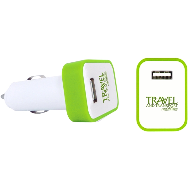 1 1/4" x 1 7/8" x 2 3/8" USB car charger... from ASI 61966 HPG / Beacon Promotions