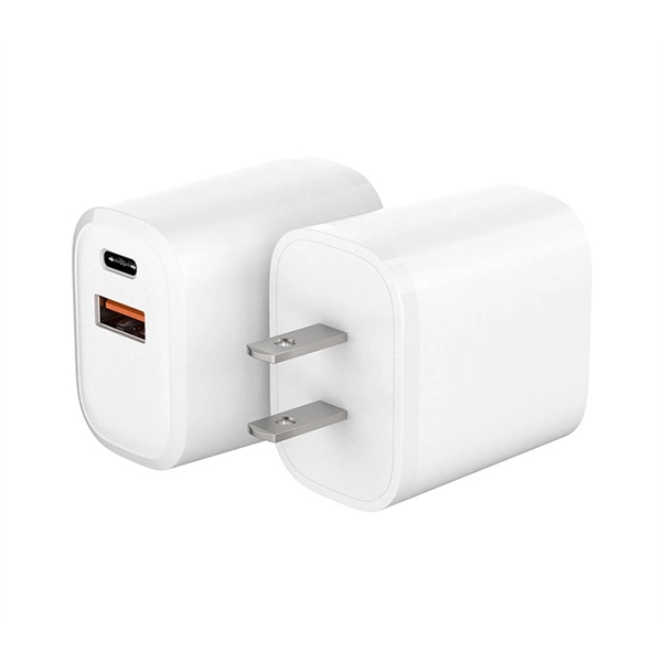 Dual port USB wall plug charger with US plug plus 1c... from ASI 37218 Athena Promo (tm)