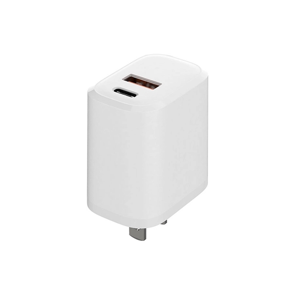 Dual port USB wall plug charger with US plug plus 1c... from ASI 37218 Athena Promo (tm)