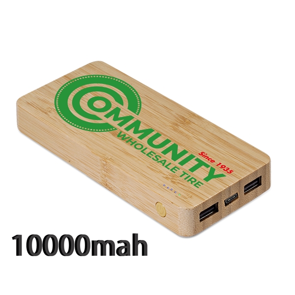 Cullerton Eco-Friendly 10,000mAh Power Bank has bamboo housing with a high... from ASI 90154 Sunjoy Group Inc