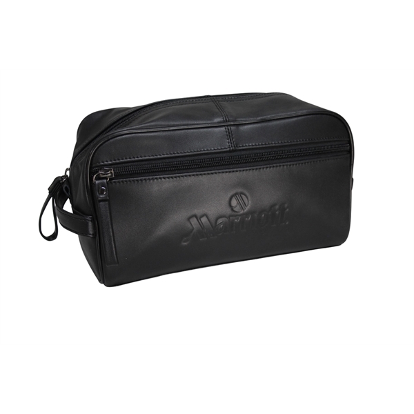 Toiletry bag is made of Napa leather and vinyl lined for... from ASI 79384 Preferred Nation Inc