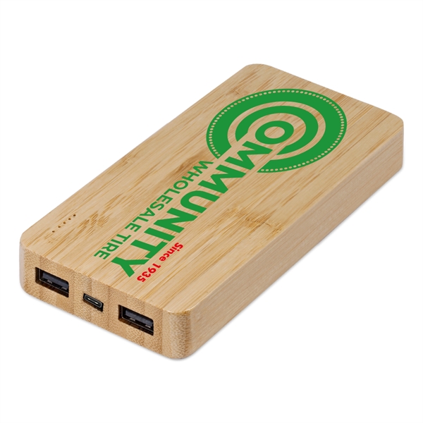 Cullerton Eco-Friendly 10,000mAh Power Bank has bamboo housing with a high... from ASI 90154 Sunjoy Group Inc