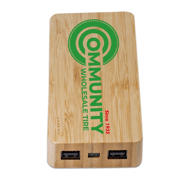 Cullerton Eco-Friendly 10,000mAh Power Bank has bamboo housing with a high... from ASI 90154 Sunjoy Group Inc