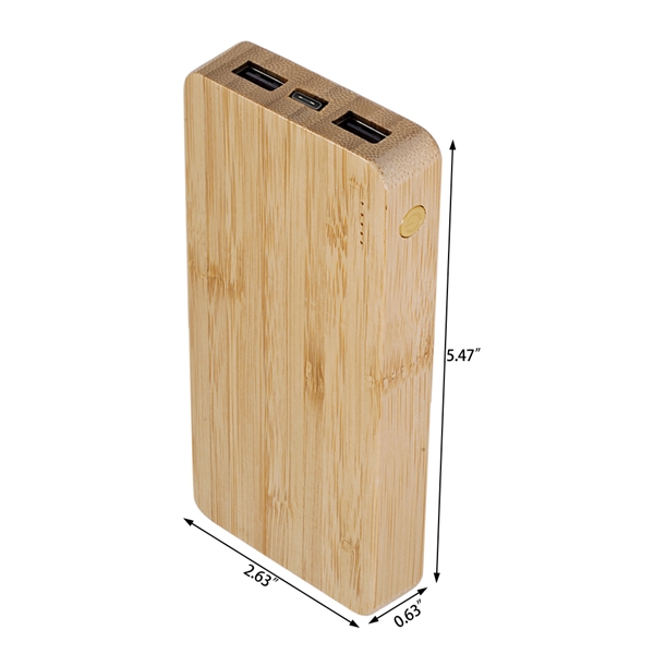 Cullerton Eco-Friendly 10,000mAh Power Bank has bamboo housing with a high... from ASI 90154 Sunjoy Group Inc