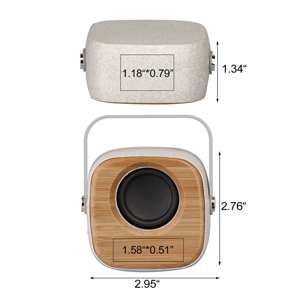 Eco-Friendly Wheat Straw + Bamboo Bluetooth Speaker with Carry handle... from ASI 90154 Sunjoy Group Inc