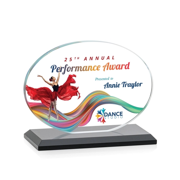 The Austin VividPrint™  Award features a 1/2" thick Starfire oval... from ASI 84592 St Regis Group / St Regis