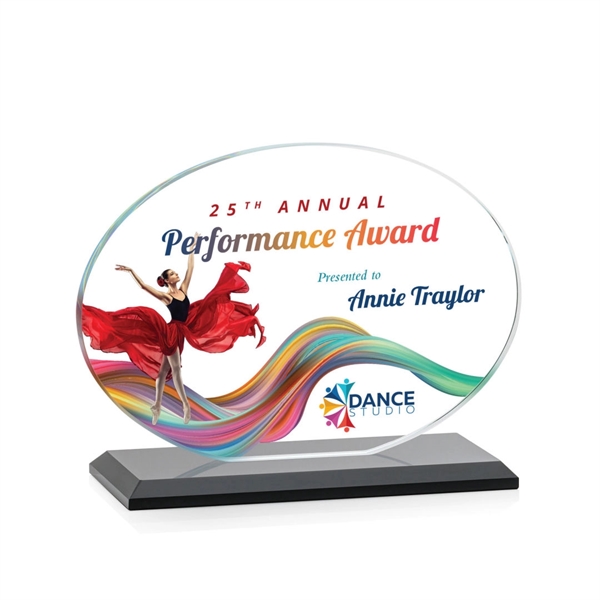 The Austin VividPrint™  Award features a 1/2" thick Starfire oval... from ASI 84592 St Regis Group / St Regis