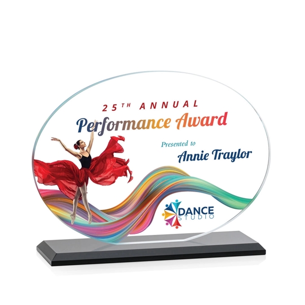 The Austin VividPrint™  Award features a 1/2" thick Starfire oval... from ASI 84592 St Regis Group / St Regis