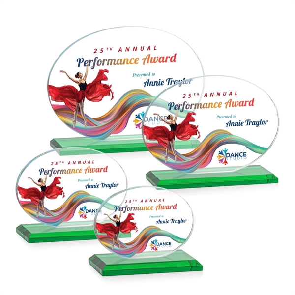 The Austin VividPrint™  Award features a 1/2" thick Starfire oval... from ASI 84592 St Regis Group / St Regis