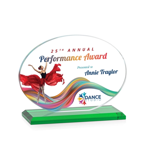 The Austin VividPrint™  Award features a 1/2" thick Starfire oval... from ASI 84592 St Regis Group / St Regis