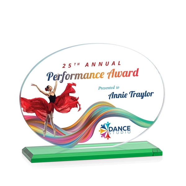 The Austin VividPrint™  Award features a 1/2" thick Starfire oval... from ASI 84592 St Regis Group / St Regis