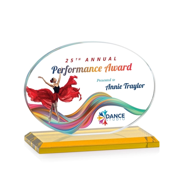 The Austin VividPrint™  Award features a 1/2" thick Starfire oval... from ASI 84592 St Regis Group / St Regis