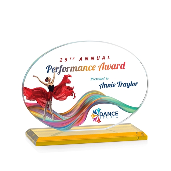 The Austin VividPrint™  Award features a 1/2" thick Starfire oval... from ASI 84592 St Regis Group / St Regis