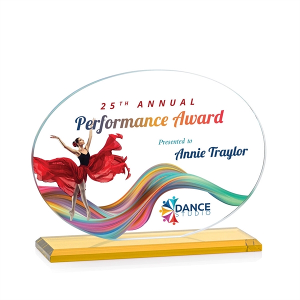 The Austin VividPrint™  Award features a 1/2" thick Starfire oval... from ASI 84592 St Regis Group / St Regis