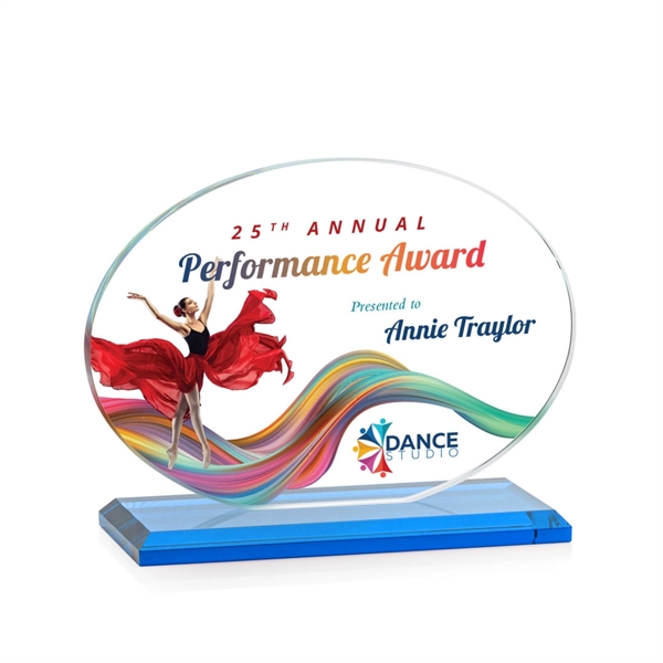 The Austin VividPrint™  Award features a 1/2" thick Starfire oval... from ASI 84592 St Regis Group / St Regis