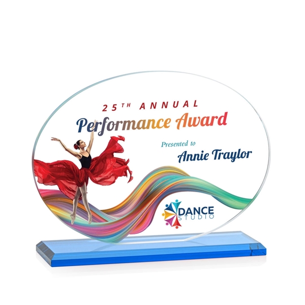 The Austin VividPrint™  Award features a 1/2" thick Starfire oval... from ASI 84592 St Regis Group / St Regis