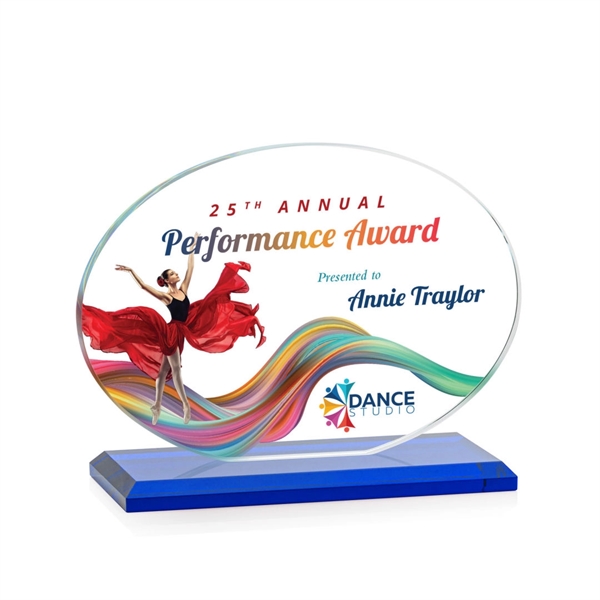 The Austin VividPrint™  Award features a 1/2" thick Starfire oval... from ASI 84592 St Regis Group / St Regis