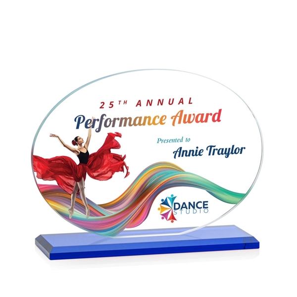 The Austin VividPrint™  Award features a 1/2" thick Starfire oval... from ASI 84592 St Regis Group / St Regis