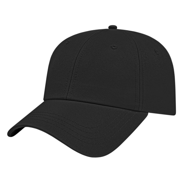 Low profile six panel unstructured cap with a standard pre-curved visor... from ASI 43792 Cap America Inc