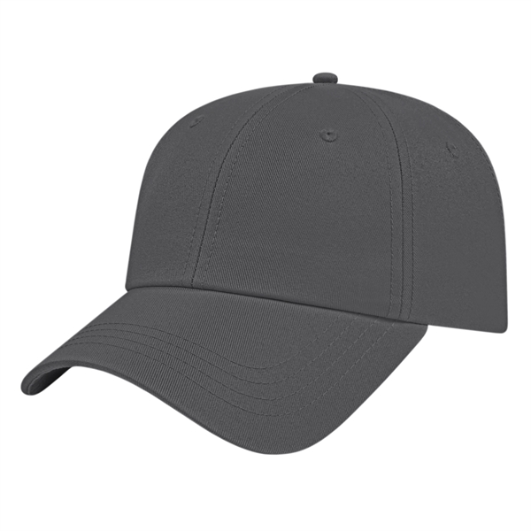 Low profile six panel unstructured cap with a standard pre-curved visor... from ASI 43792 Cap America Inc