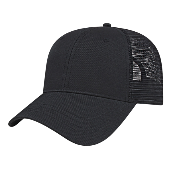 Low profile structured six panel brushed cotton twill cap with plastic... from ASI 43792 Cap America Inc