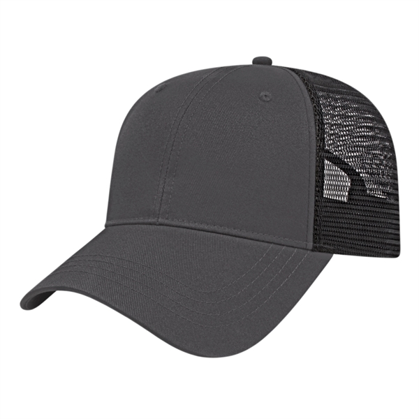 Low profile structured six panel brushed cotton twill cap with plastic... from ASI 43792 Cap America Inc