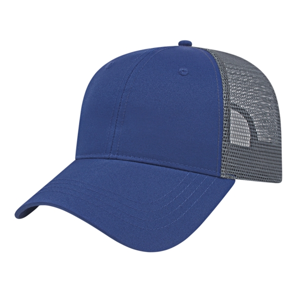 Low profile structured six panel brushed cotton twill cap with plastic... from ASI 43792 Cap America Inc