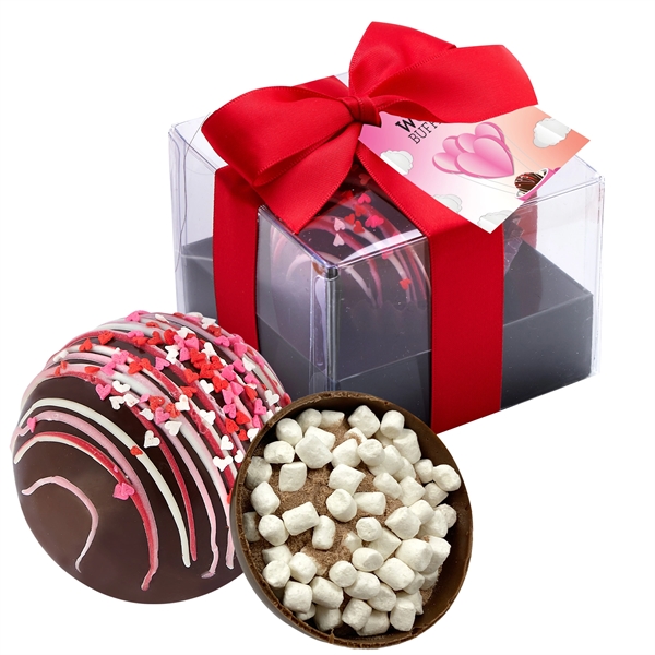 Valentine's Day Mega hot chocolate bomb gift box with hang tag... from ASI 71685 Midnite Snax®