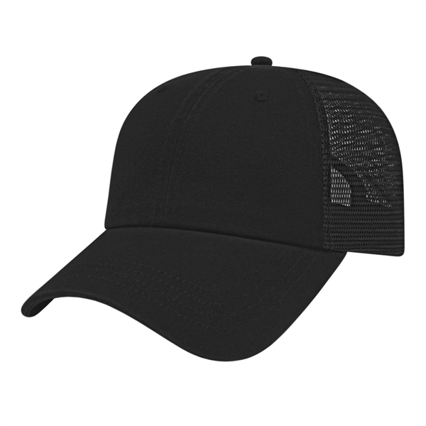 Low profile six panel unstructured cap featuring a standard pre-curved visor... from ASI 43792 Cap America Inc